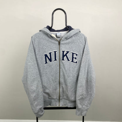 00s Nike Zip Up Hoodie Grey Large
