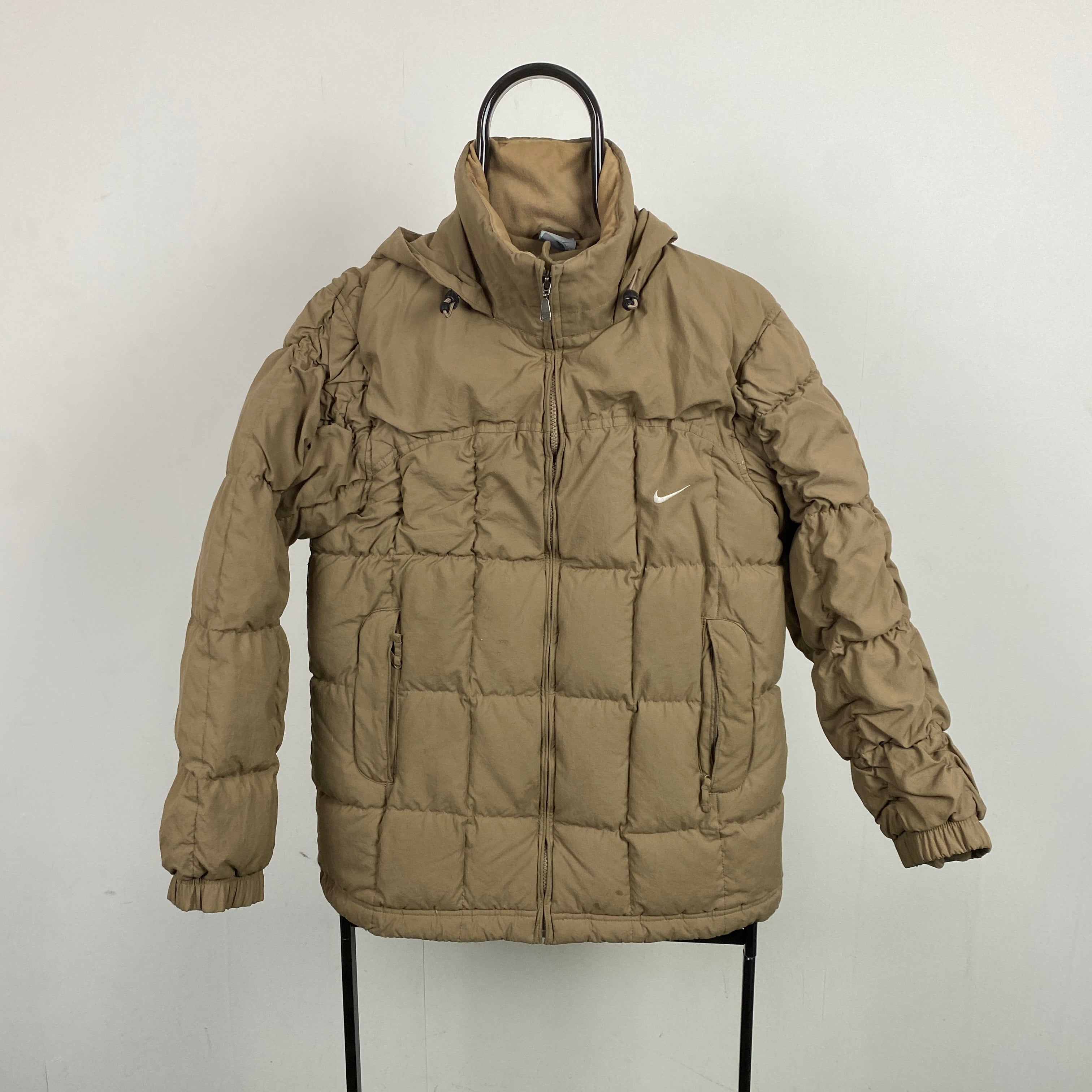 90s Nike Quilted Puffer Jacket Brown XS