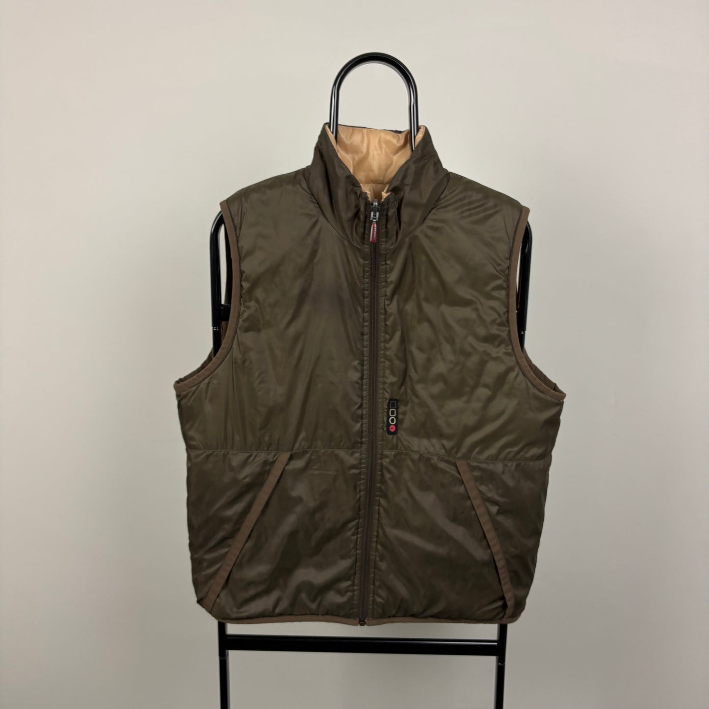 00s Nike Reversible Puffer Gilet Jacket Brown Small
