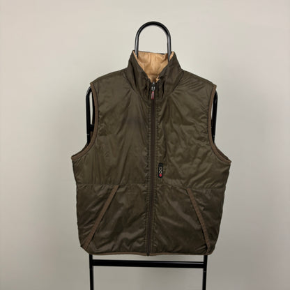 00s Nike Reversible Puffer Gilet Jacket Brown Small