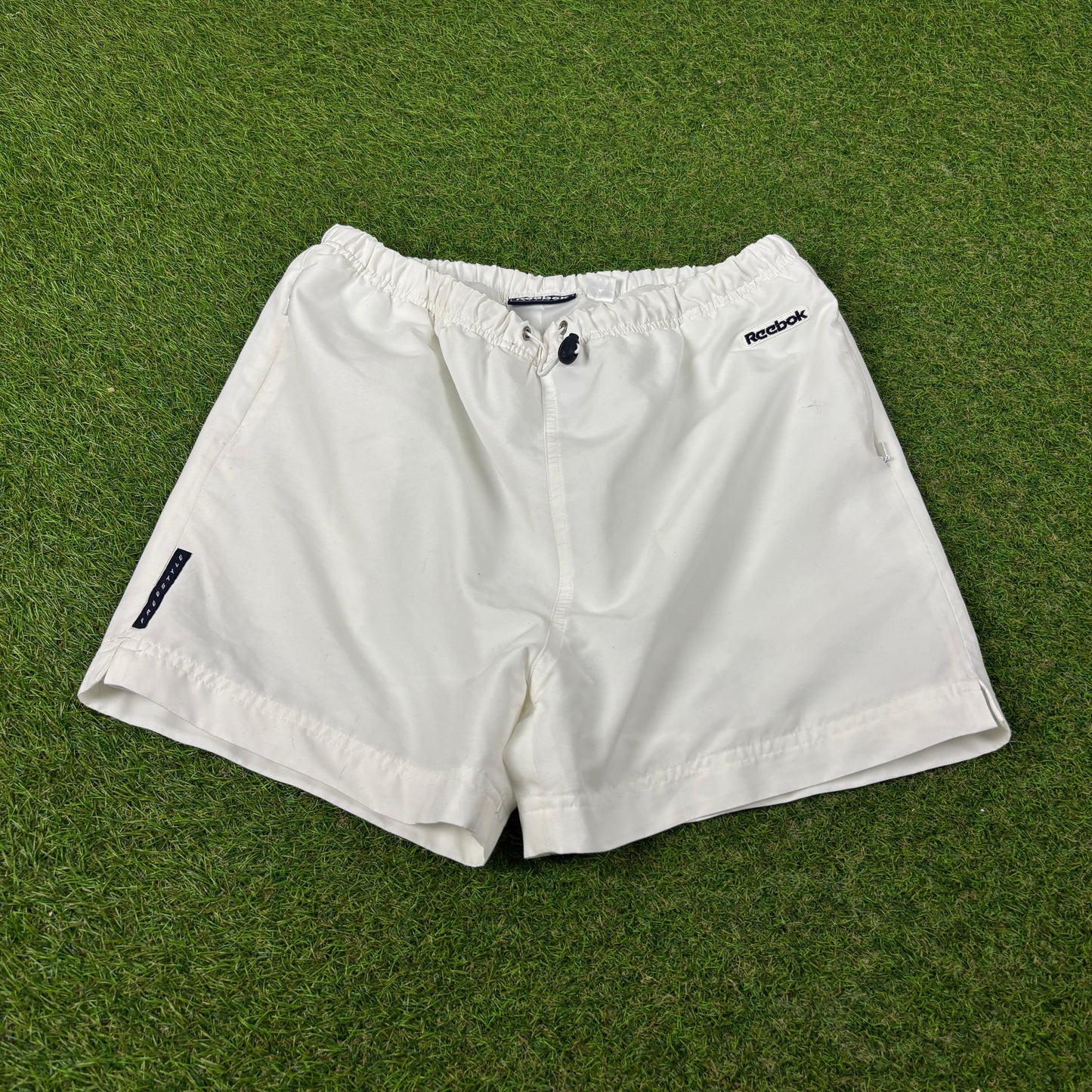 90s Reebok Zip Pocket Shorts White Medium