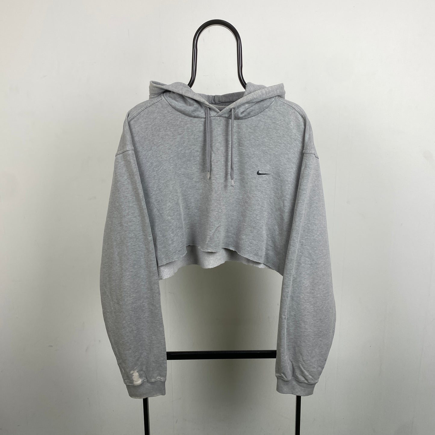 00s Nike Cropped Hoodie Grey Large