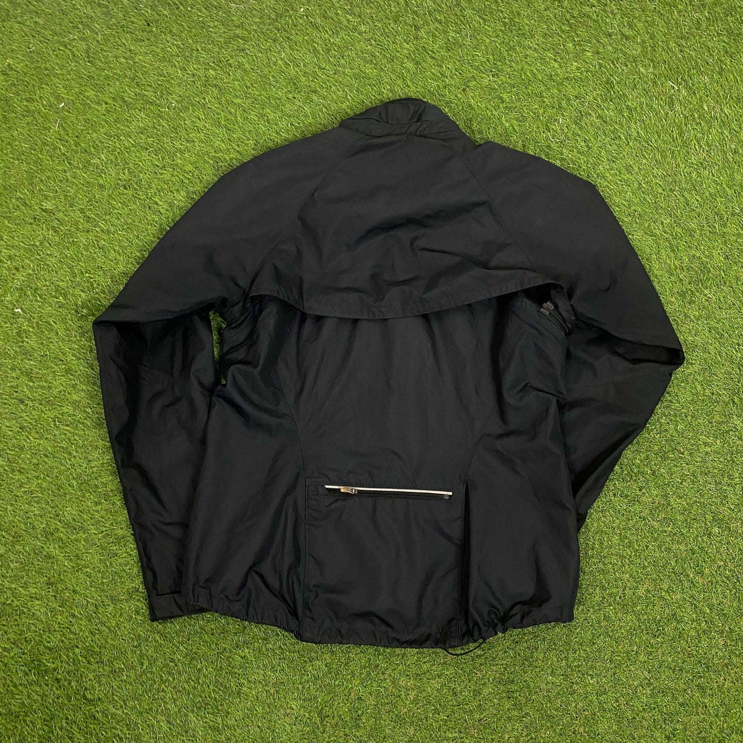 00s Nike Piping Windbreaker Jacket + Joggers Set Black Medium