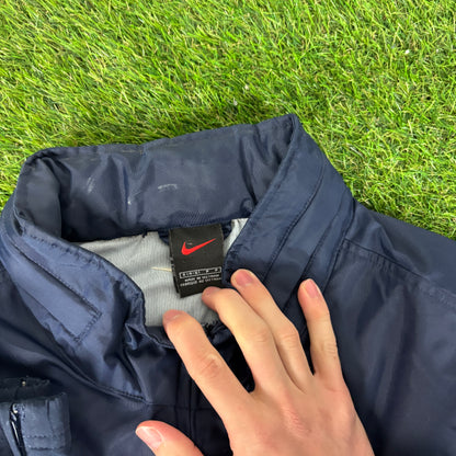00s Nike Windbreaker Jacket + Joggers Set Blue Small