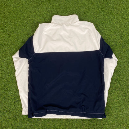 Retro Lacoste Windbreaker Jacket + Joggers Set White Small