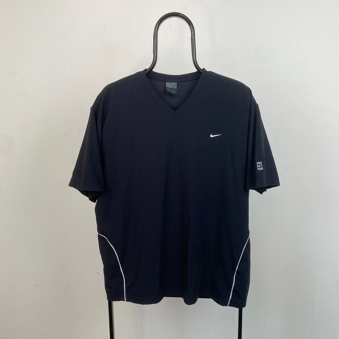 00s Nike Challenge Court Piping T-Shirt Black Large