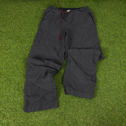 00s Nike Reflective Windbreaker Jacket + Joggers Set Black Medium