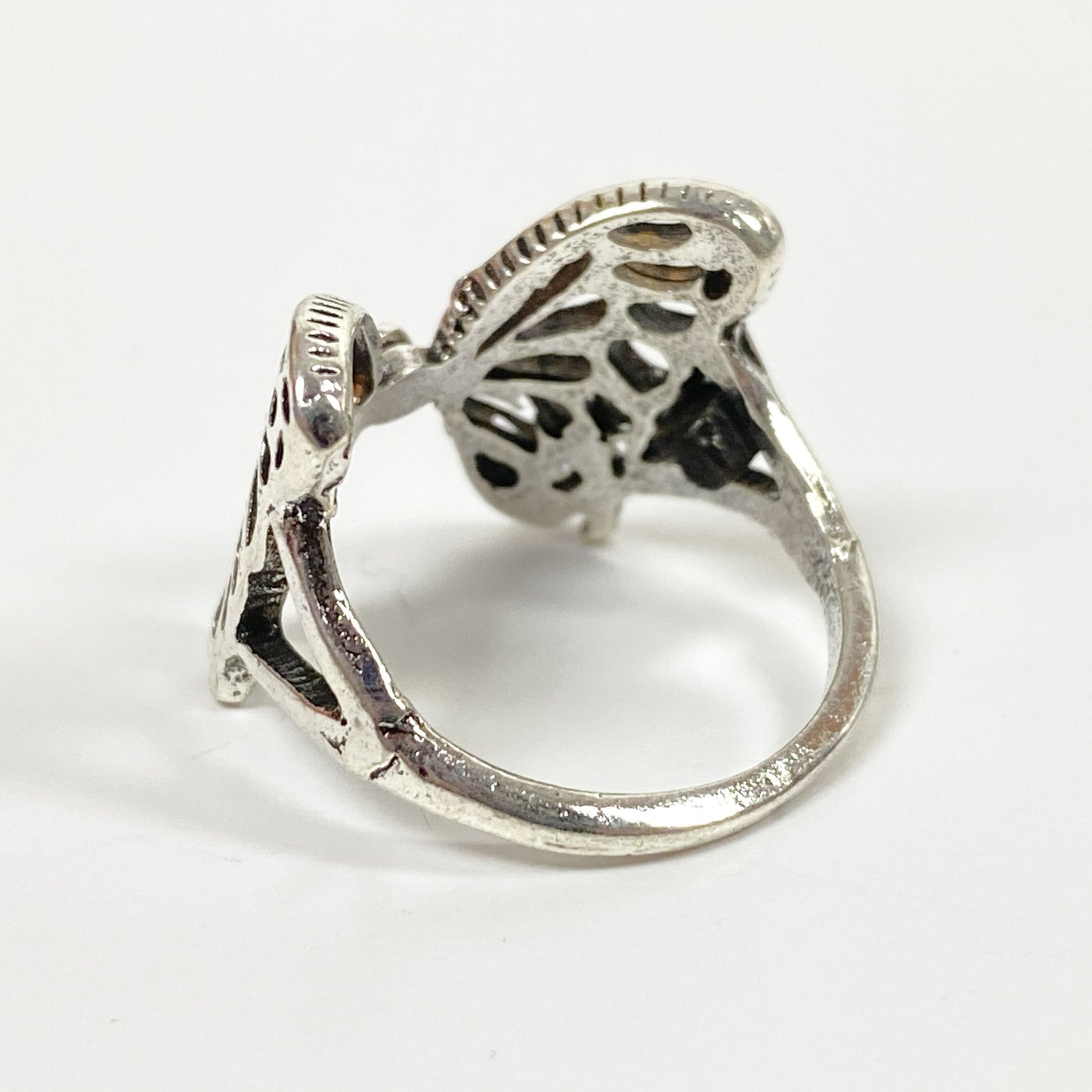 Retro Vintage Butterfly Ring Silver