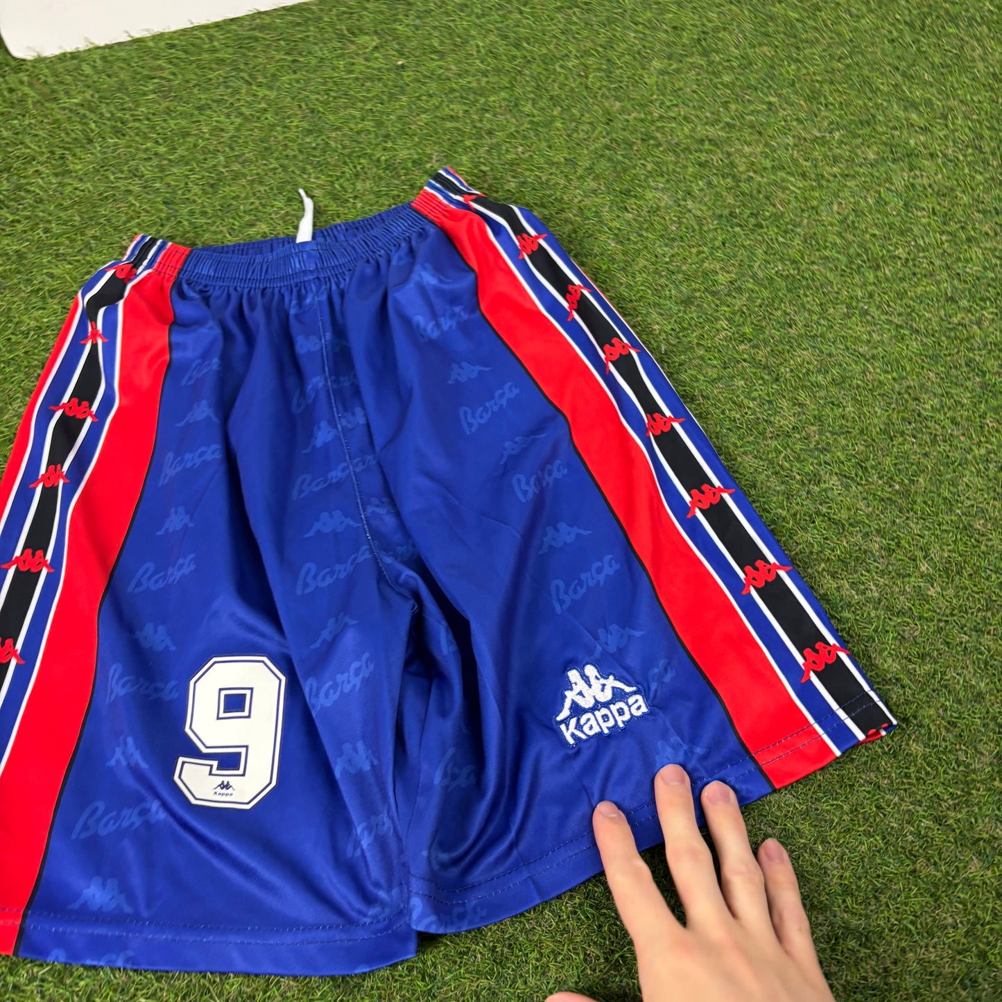 90s Kappa Barcelona Football Shorts Blue Small