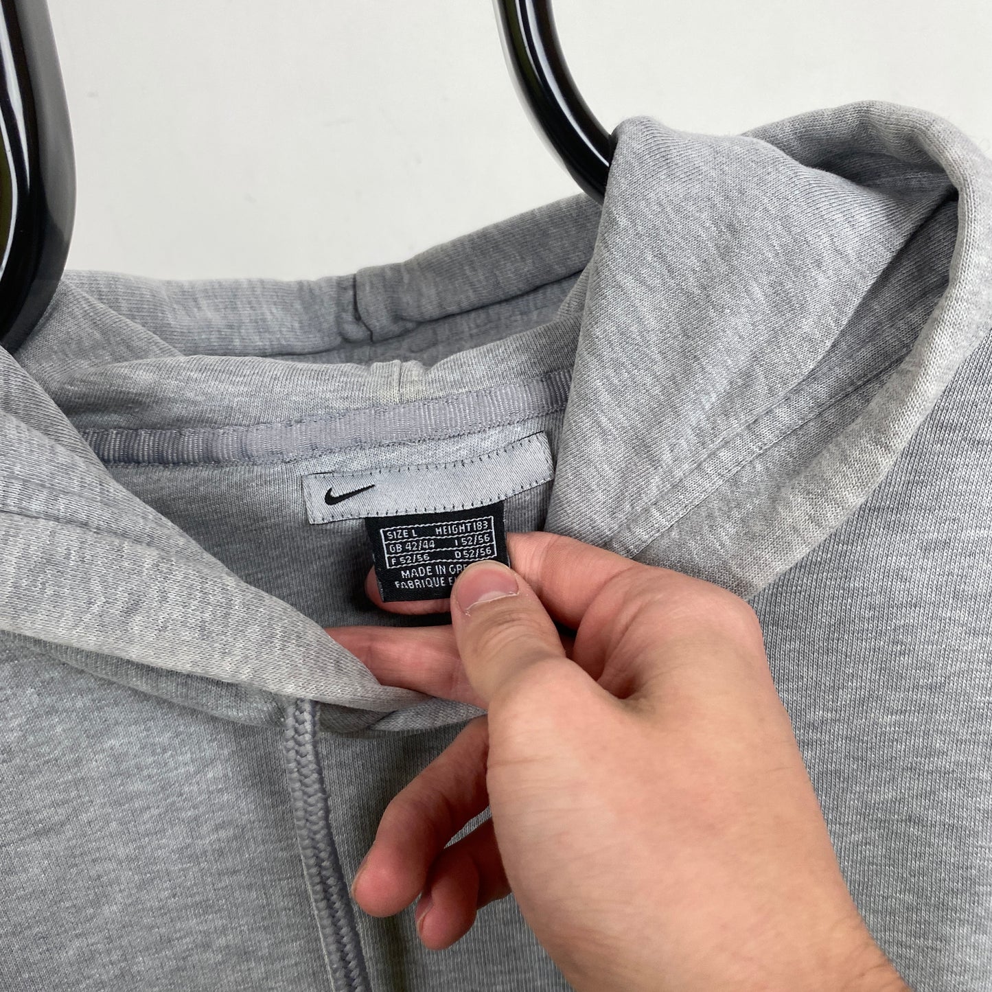 00s Nike Cropped Hoodie Grey Large