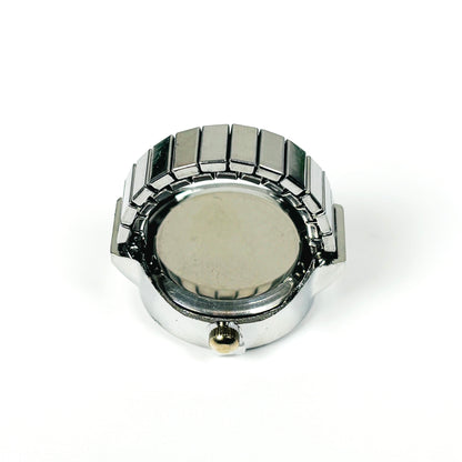 Adjustable Watch Ring Bezelled Blue