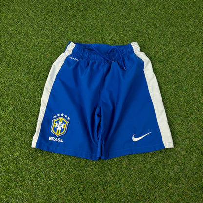 00s Nike Brazil Football Shorts Blue XS