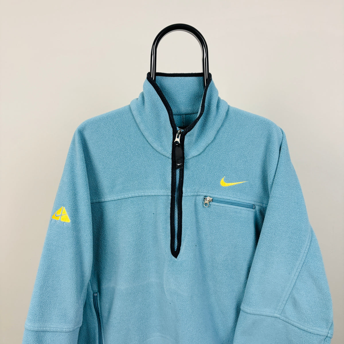 90s Nike ACG 1/4 Zip Fleece Sweatshirt Blue Medium