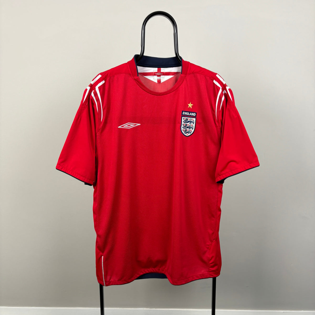 00s Umbro England Football Shirt T-Shirt Red XL