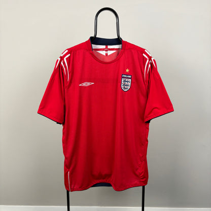 00s Umbro England Football Shirt T-Shirt Red XL