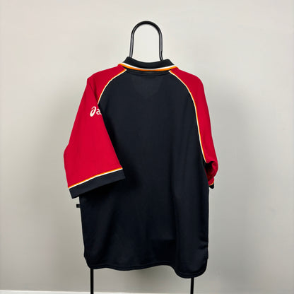 90s Asics Bradford Bulls Rugby Shirt T-Shirt Black XL