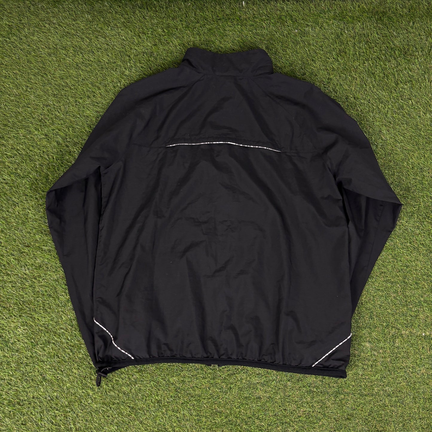 00s Nike Piping Tracksuit Jacket + Joggers Set Black Large