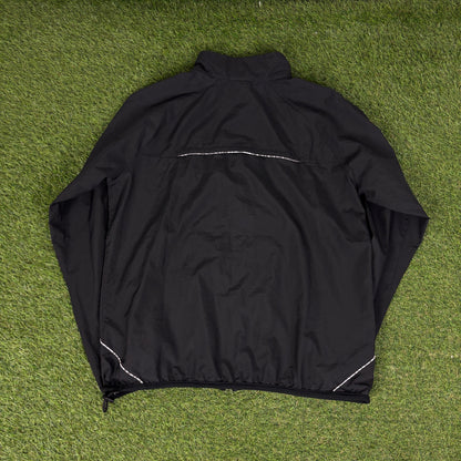 00s Nike Piping Tracksuit Jacket + Joggers Set Black Large
