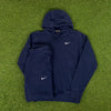 00s Nike Hoodie Sweatshirt + Joggers Set Blue Small