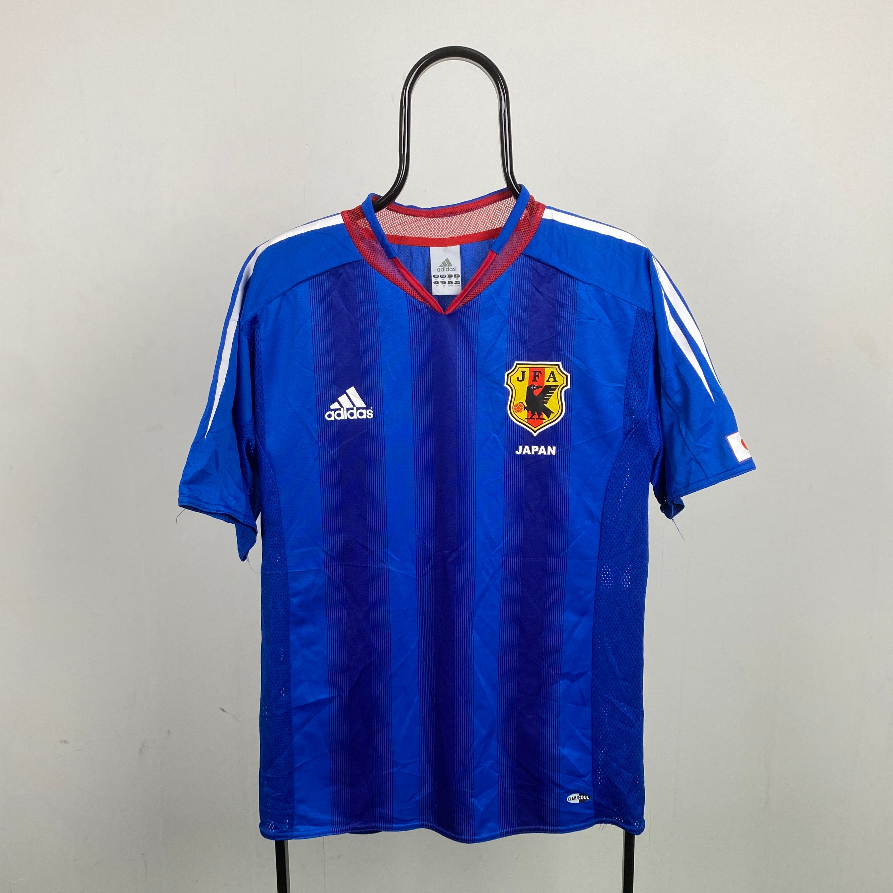 00s Adidas Japan Football Shirt T-Shirt Blue Medium