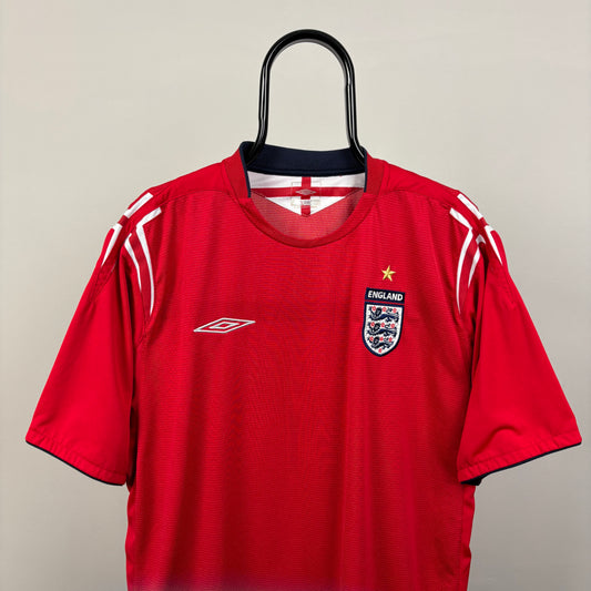 00s Umbro England Football Shirt T-Shirt Red XL