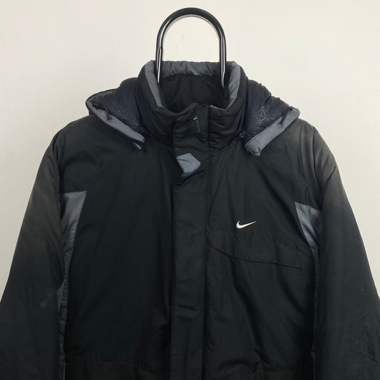 00s Nike Puffer Coat Jacket Black Medium