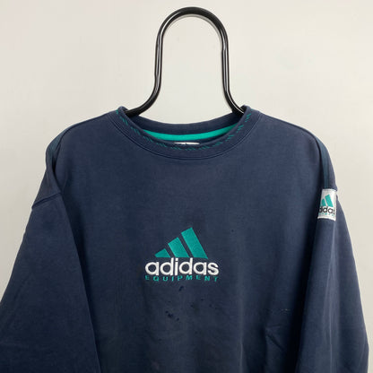 00s Adidas Equipment Sweatshirt Blue Small