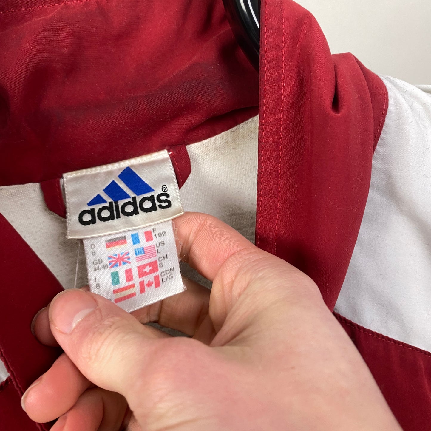 90s Adidas Windbreaker Jacket Red Large