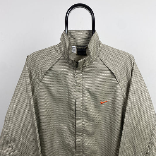 00s Nike Clima-Fit Checkerboard Windbreaker Jacket Brown XL (Japan Release)