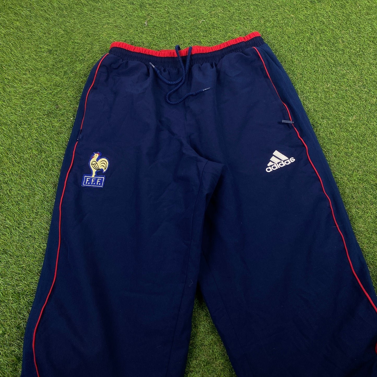 90s Adidas France Tracksuit Joggers Blue Small