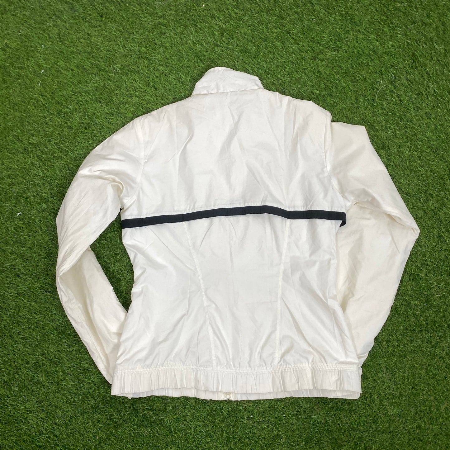 00s Nike Piping Windbreaker Jacket + Joggers Set White Small