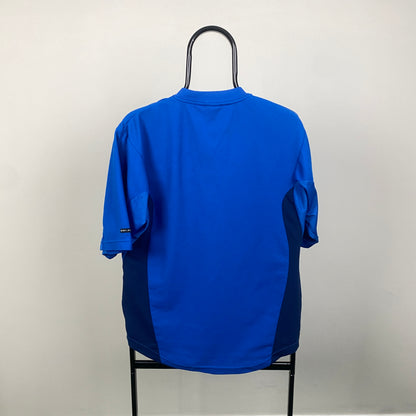 00s Nike Football Shirt T-Shirt Blue Small