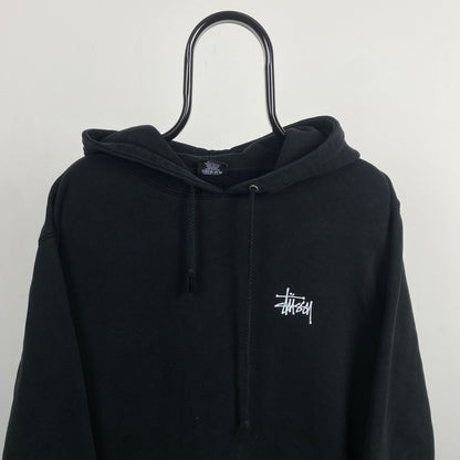 Retro 00s Stussy Hoodie Black Large