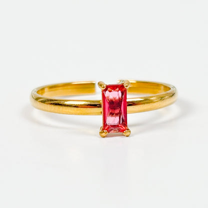 Birthstone Band Ring Stackable Gold