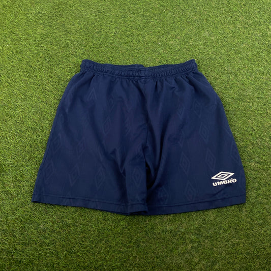 Retro Umbro Football Shorts Blue Small