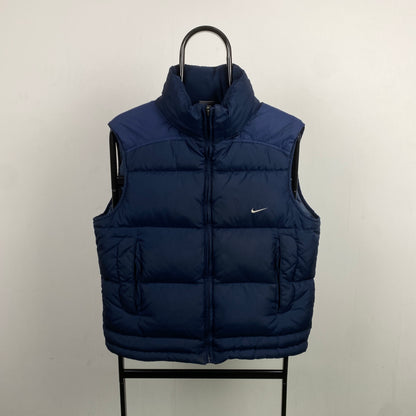 00s Nike Puffer Gilet Jacket Blue Small