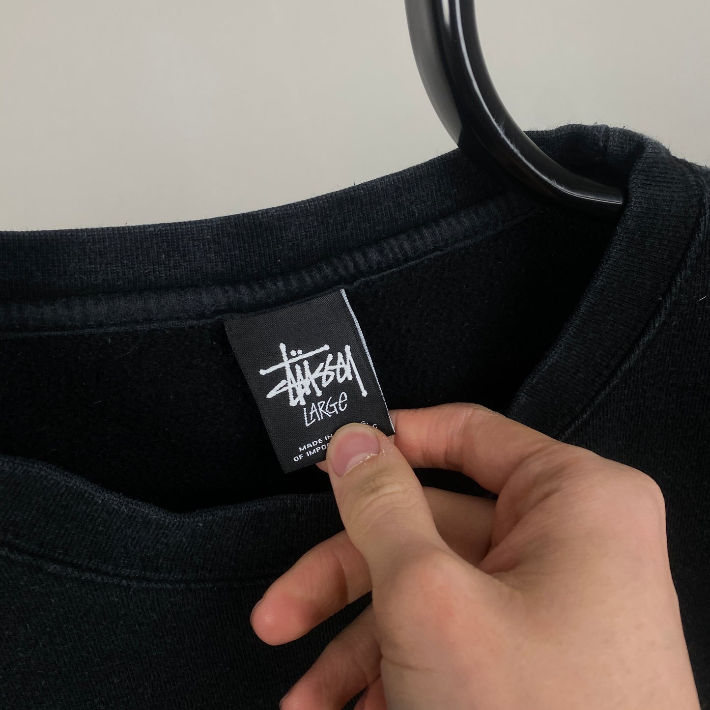 00s Stussy Sweatshirt Black Large