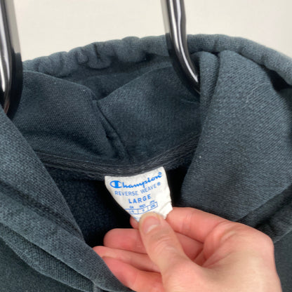 00s Champion Reverse Weave Hoodie Black Large