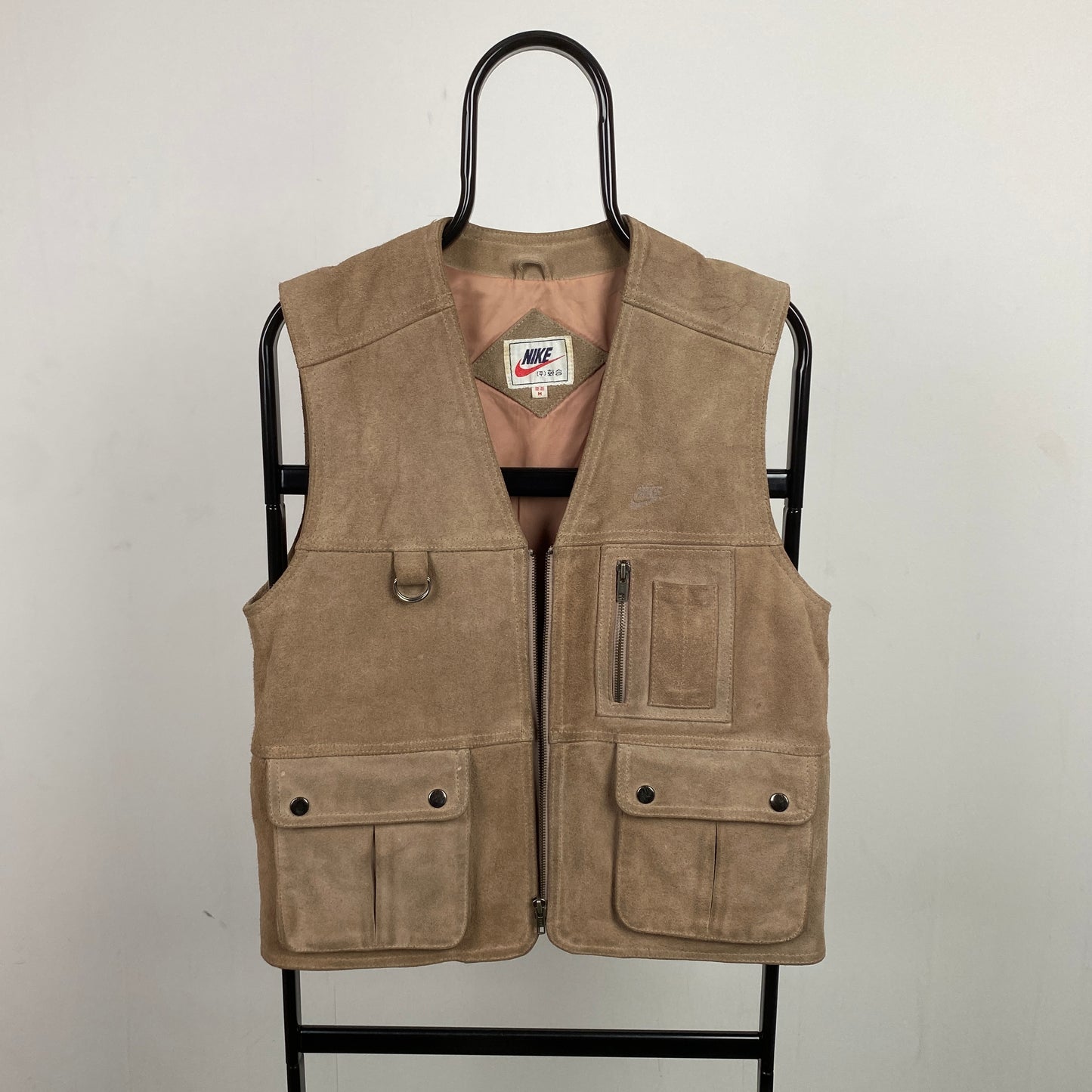 90s Nike Utility Vest Gilet Jacket Brown Medium