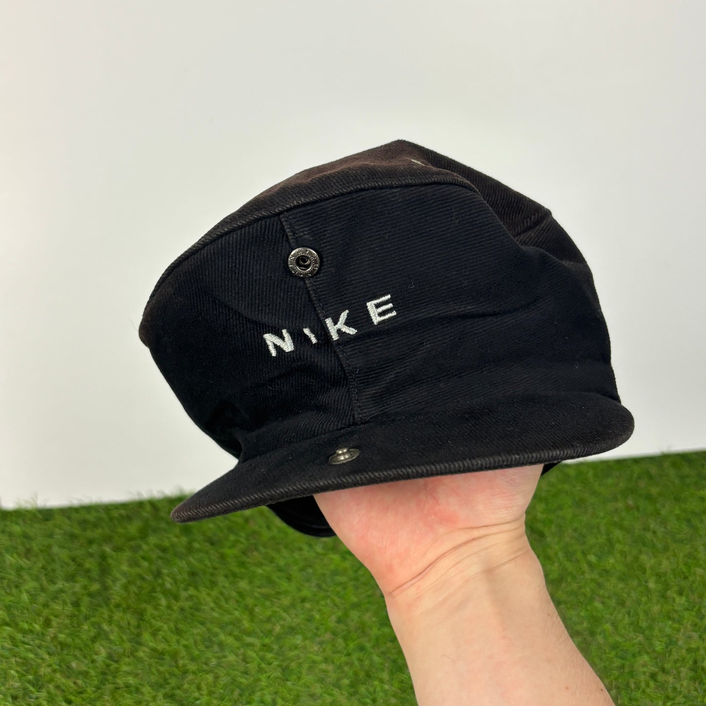 90s Nike Newsboy Flat Cap Hat Black