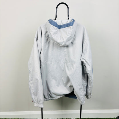 90s Nike Reversible Tn Hex Fleece Coat Jacket Blue XL