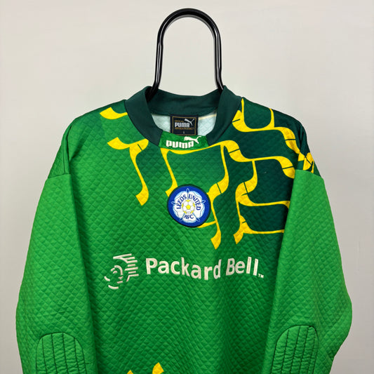 90s Puma Leeds United Football Sweatshirt Green Large