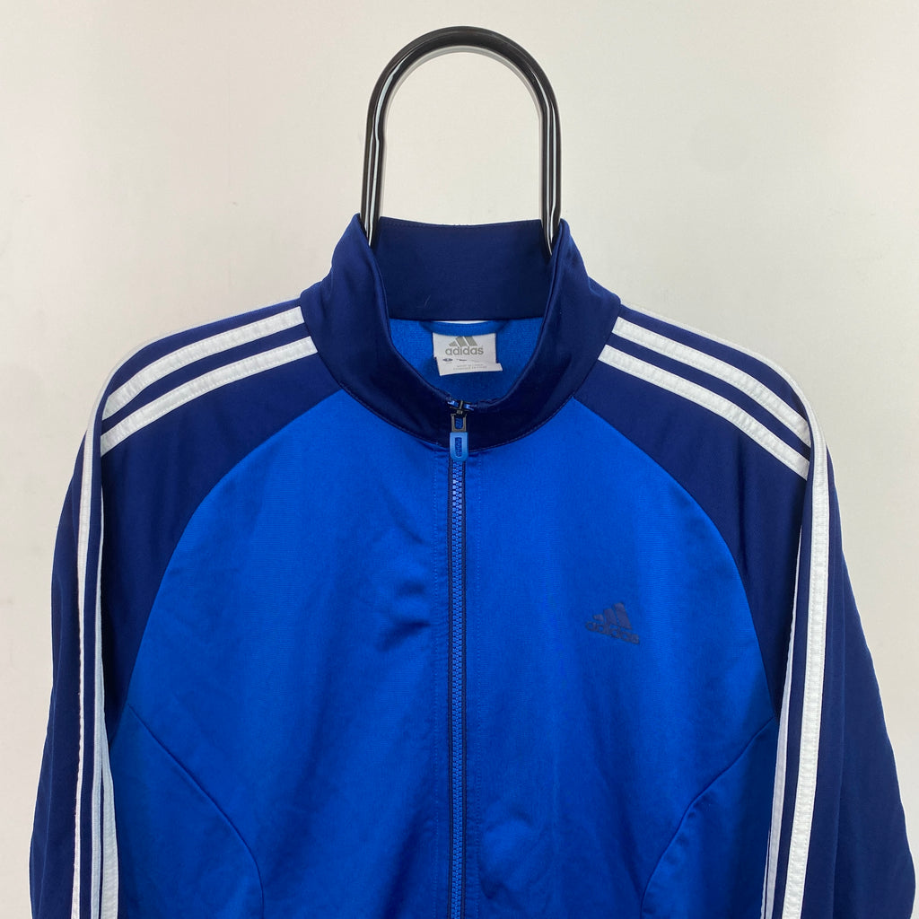 00s Adidas Track Windbreaker Jacket Blue Small