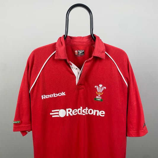 90s Reebok Wales Rugby Shirt T-Shirt Red Small
