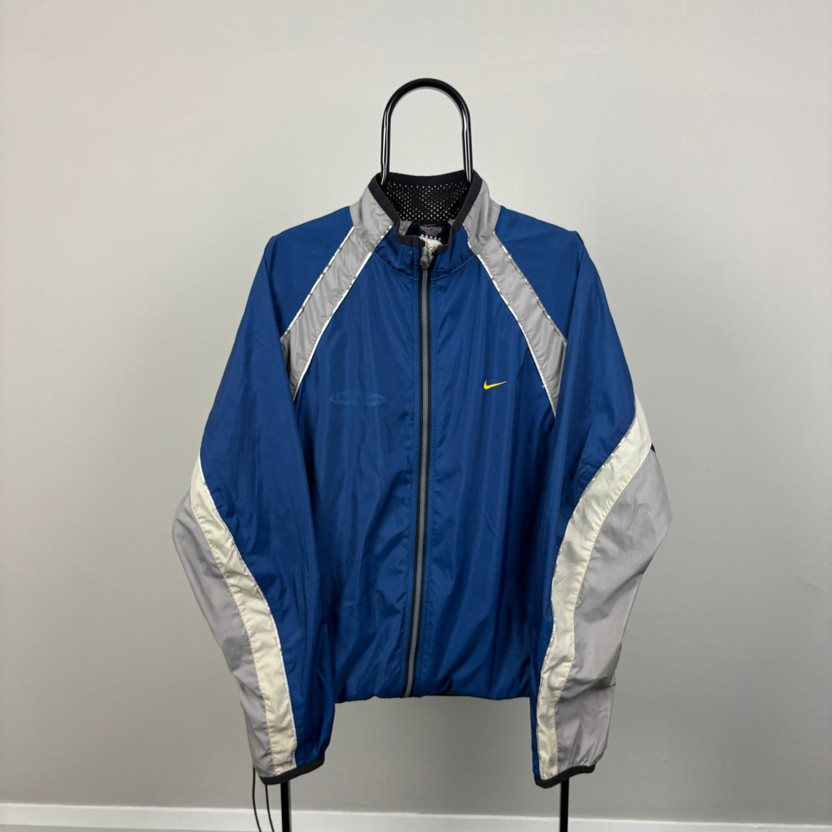 90s Nike Reflective Windbreaker Jacket Blue Large