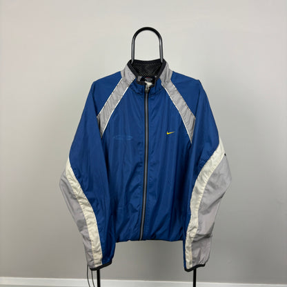 90s Nike Reflective Windbreaker Jacket Blue Large