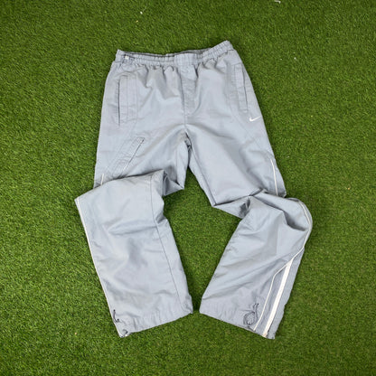 00s Nike Piping Windbreaker Jacket + Joggers Set White Medium