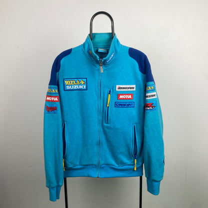 Retro 90s Suzuki Motorsport Fleece Sweatshirt Blue Large