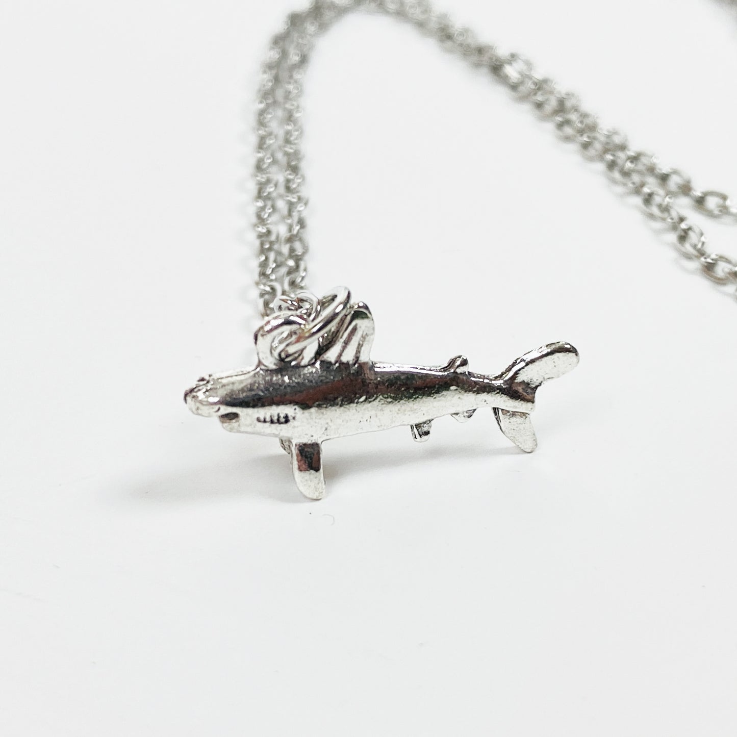 Retro Shark Necklace Chain Silver