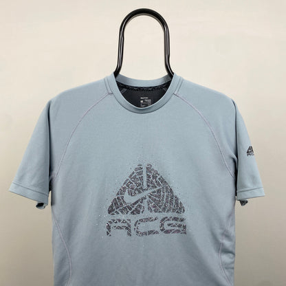 00s Nike ACG Cobweb T-Shirt Blue Medium
